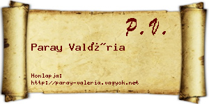 Paray Valéria névjegykártya